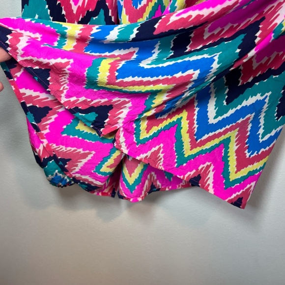 Lilly Pulitzer Women's Elsa Blouse Shirt Hearts a Flutter Chevron Vibrant Small - Picture 5 of 16